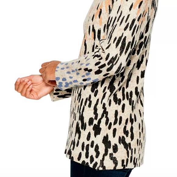 NIC AND ZOE Nic+zoe Cozy Up Spotted Turtleneck Sweater In Neutral Multi - Picture 3 of 6